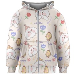 Chicken Dog Flower Sun Pattern Kids  Zipper Hoodie Without Drawstring