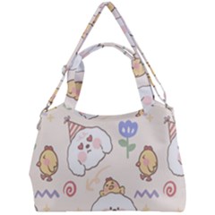 Chicken Dog Flower Sun Pattern Double Compartment Shoulder Bag by Sudhe