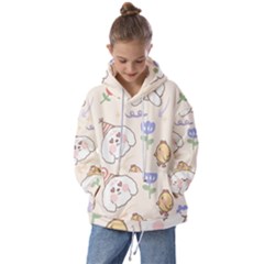 Chicken Dog Flower Sun Pattern Kids  Oversized Hoodie