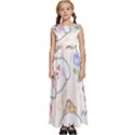 Chicken Dog Flower Sun Pattern Kids  Satin Sleeveless Maxi Dress View1