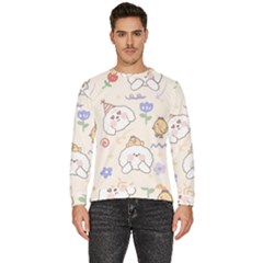 Chicken Dog Flower Sun Pattern Men s Fleece Sweatshirt by Sudhe