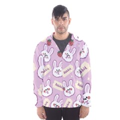 Illustration Rabbit Cartoon Background Pattern Men s Hooded Windbreaker