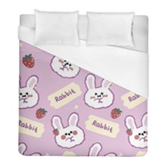 Illustration Rabbit Cartoon Background Pattern Duvet Cover (full/ Double Size) by Sudhe