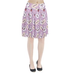 Illustration Rabbit Cartoon Background Pattern Pleated Skirt by Sudhe