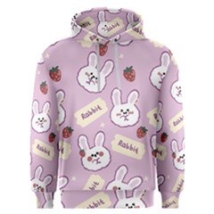 Illustration Rabbit Cartoon Background Pattern Men s Overhead Hoodie