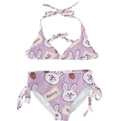 Illustration Rabbit Cartoon Background Pattern Kids  Classic Bikini Set by Sudhe