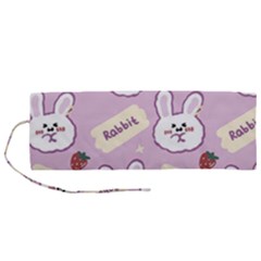 Illustration Rabbit Cartoon Background Pattern Roll Up Canvas Pencil Holder (m) by Sudhe