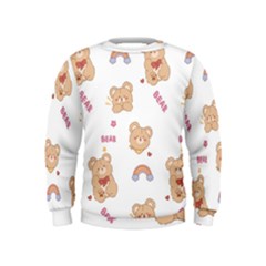 Illustrations Bear Cartoon Background Pattern Kids  Sweatshirt