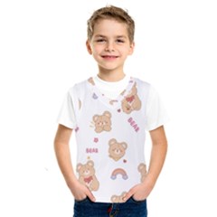 Illustrations Bear Cartoon Background Pattern Kids  Basketball Tank Top