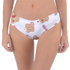 Illustrations Bear Cartoon Background Pattern Reversible Classic Bikini Bottoms by Sudhe