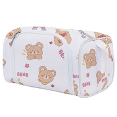 Illustrations Bear Cartoon Background Pattern Toiletries Pouch by Sudhe