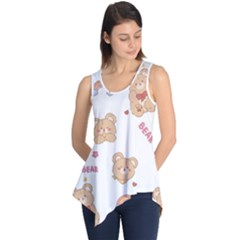 Illustrations Bear Cartoon Background Pattern Sleeveless Tunic by Sudhe