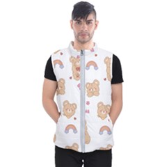 Illustrations Bear Cartoon Background Pattern Men s Puffer Vest