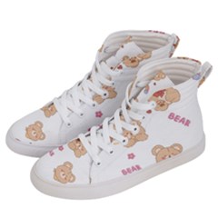 Illustrations Bear Cartoon Background Pattern Men s Hi-top Skate Sneakers by Sudhe