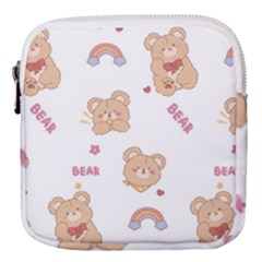 Illustrations Bear Cartoon Background Pattern Mini Square Pouch by Sudhe