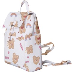 Illustrations Bear Cartoon Background Pattern Buckle Everyday Backpack by Sudhe