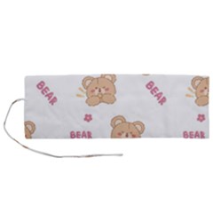 Illustrations Bear Cartoon Background Pattern Roll Up Canvas Pencil Holder (m) by Sudhe