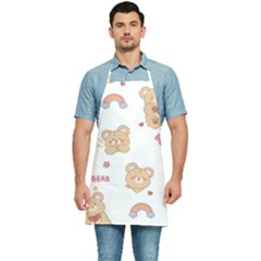 Illustrations Bear Cartoon Background Pattern Kitchen Apron by Sudhe