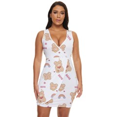 Illustrations Bear Cartoon Background Pattern Draped Bodycon Dress by Sudhe