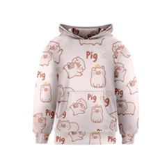 Pig Cartoon Background Pattern Kids  Pullover Hoodie