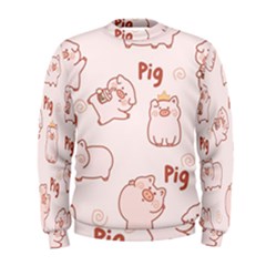 Pig Cartoon Background Pattern Men s Sweatshirt