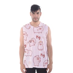 Pig Cartoon Background Pattern Men s Basketball Tank Top by Sudhe