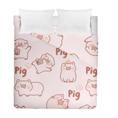 Pig Cartoon Background Pattern Duvet Cover Double Side (full/ Double Size) by Sudhe