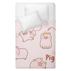 Pig Cartoon Background Pattern Duvet Cover Double Side (single Size) by Sudhe