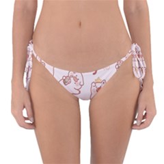 Pig Cartoon Background Pattern Reversible Bikini Bottom by Sudhe