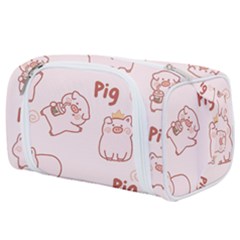 Pig Cartoon Background Pattern Toiletries Pouch by Sudhe