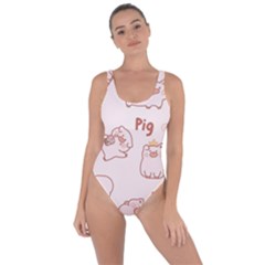 Pig Cartoon Background Pattern Bring Sexy Back Swimsuit by Sudhe