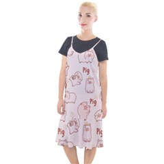 Pig Cartoon Background Pattern Camis Fishtail Dress by Sudhe