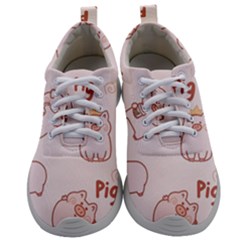 Pig Cartoon Background Pattern Mens Athletic Shoes by Sudhe