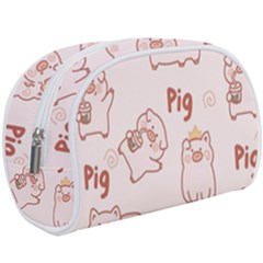 Pig Cartoon Background Pattern Make Up Case (large) by Sudhe