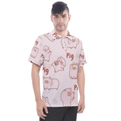 Pig Cartoon Background Pattern Men s Polo Tee by Sudhe