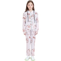 Pig Cartoon Background Pattern Kids  Tracksuit by Sudhe