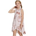 Pig Cartoon Background Pattern Kids  Frill Swing Dress View2