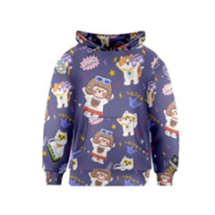 Girl Cartoon Background Pattern Kids  Pullover Hoodie