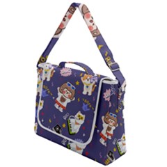 Girl Cartoon Background Pattern Box Up Messenger Bag by Sudhe