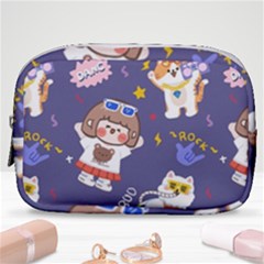 Girl Cartoon Background Pattern Make Up Pouch (small) by Sudhe