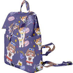 Girl Cartoon Background Pattern Buckle Everyday Backpack by Sudhe