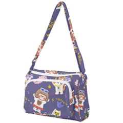 Girl Cartoon Background Pattern Front Pocket Crossbody Bag by Sudhe