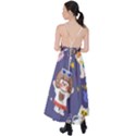 Girl Cartoon Background Pattern Tie Back Maxi Dress View2