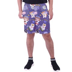 Girl Cartoon Background Pattern Men s Pocket Shorts by Sudhe