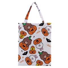 Illustration Pumpkin Bear Bat Bunny Chicken Classic Tote Bag by Sudhe