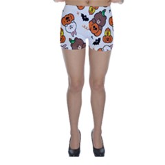 Illustration Pumpkin Bear Bat Bunny Chicken Skinny Shorts by Sudhe