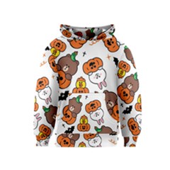 Illustration Pumpkin Bear Bat Bunny Chicken Kids  Pullover Hoodie by Sudhe