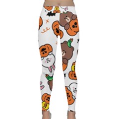 Illustration Pumpkin Bear Bat Bunny Chicken Classic Yoga Leggings by Sudhe