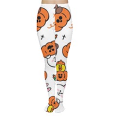 Illustration Pumpkin Bear Bat Bunny Chicken Tights