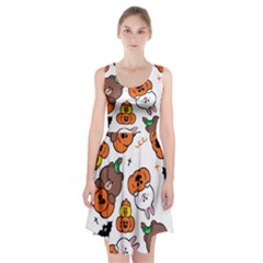 Illustration Pumpkin Bear Bat Bunny Chicken Racerback Midi Dress by Sudhe